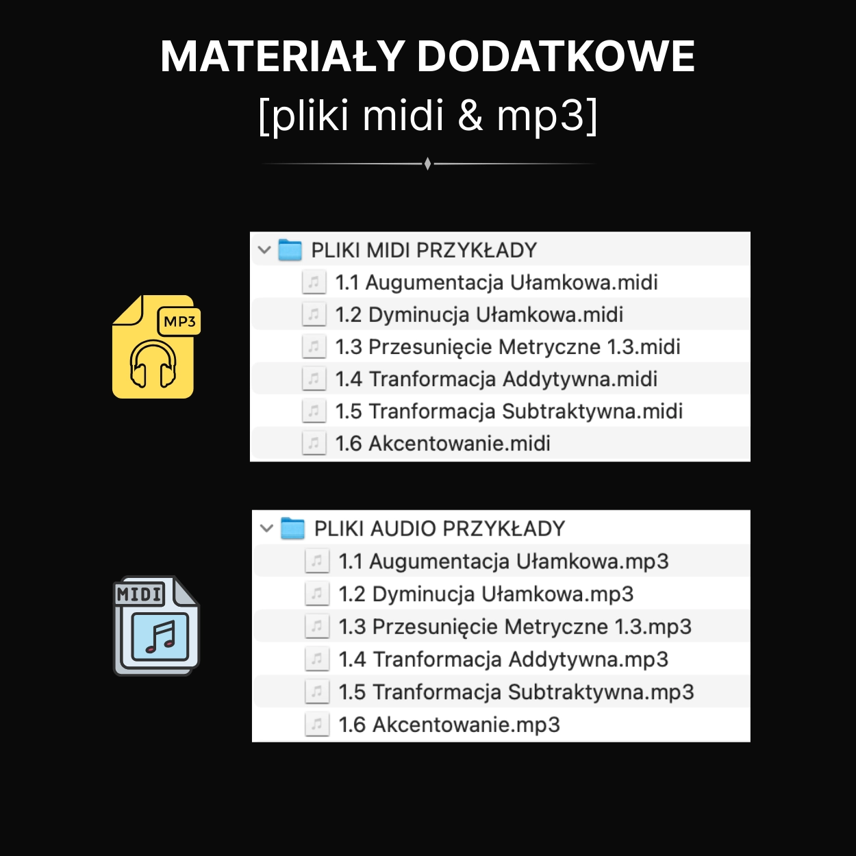 Materiały dodatkowe w formacie MIDI i MP3